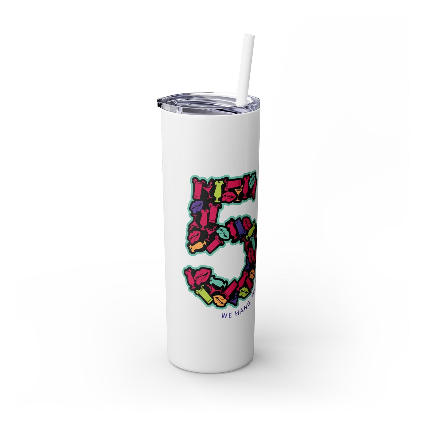 HNS 5th Year Anniversary Skinny Tumbler with Straw, 20oz