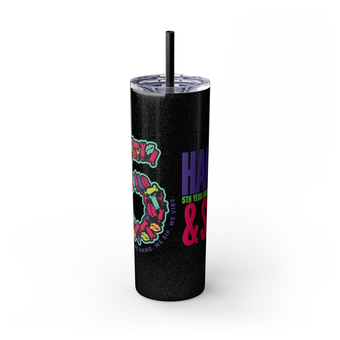 HNS 5th Year Anniversary Skinny Tumbler with Straw, 20oz