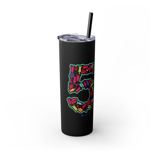 HNS 5th Year Anniversary Skinny Tumbler with Straw, 20oz