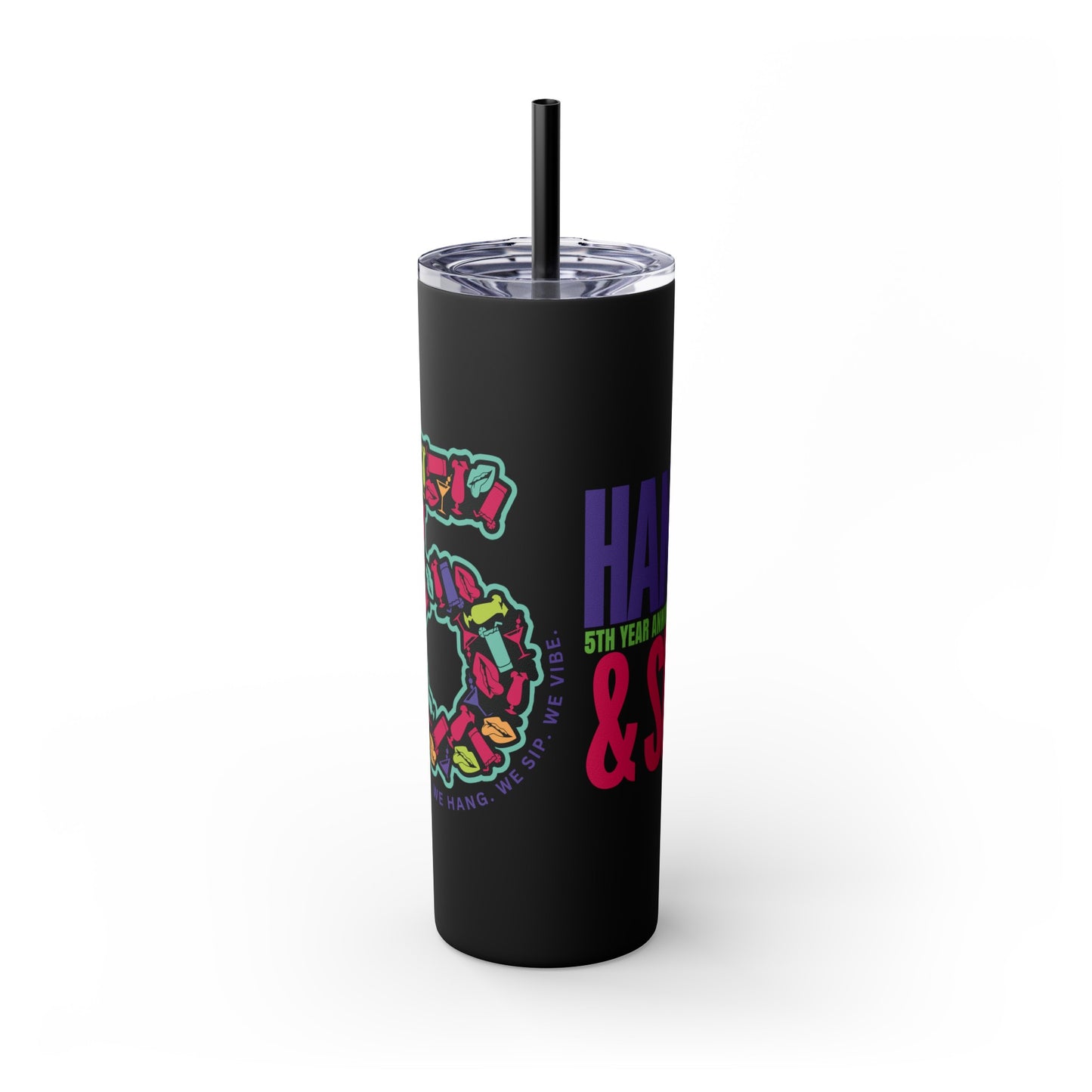 HNS 5th Year Anniversary Skinny Tumbler with Straw, 20oz